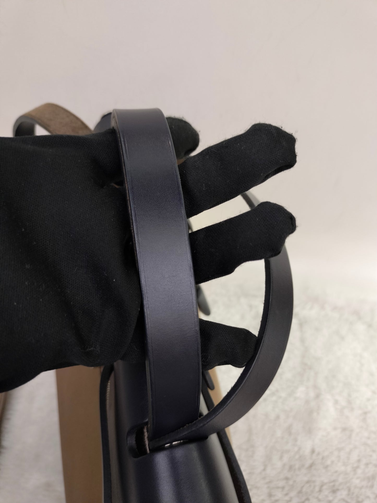 HB31 Zip Canvas Etoupe Flap Bleu Indigo PHW #C