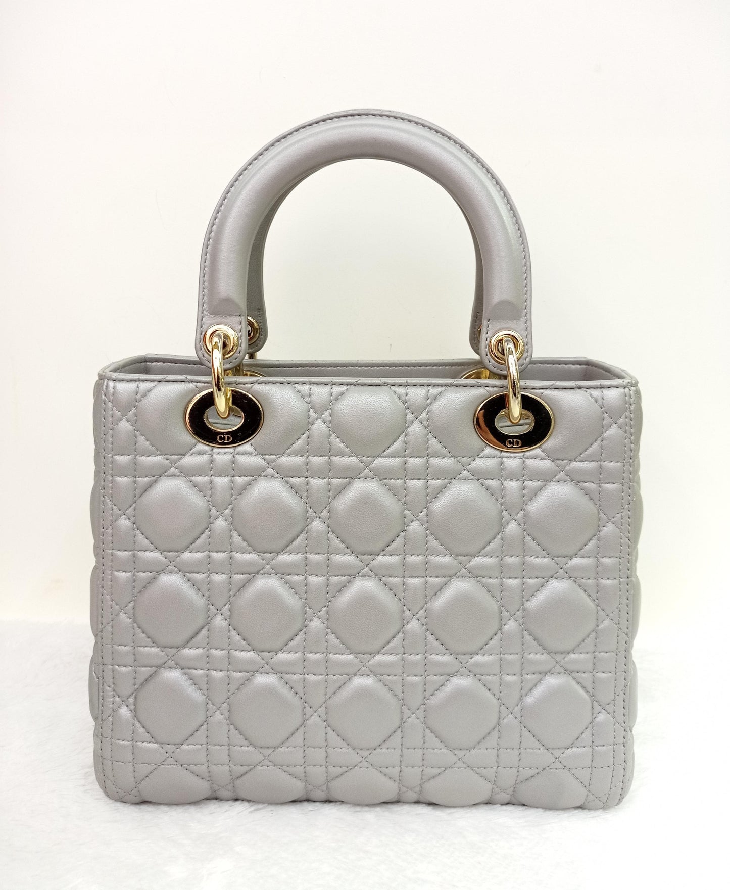 Lady Dior Medium Lamb Grey GHW