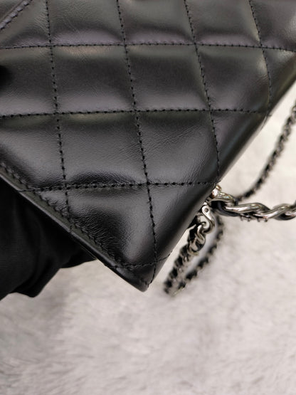 Chanel WOC Top Handle Lamb Black SHW (CHIP)