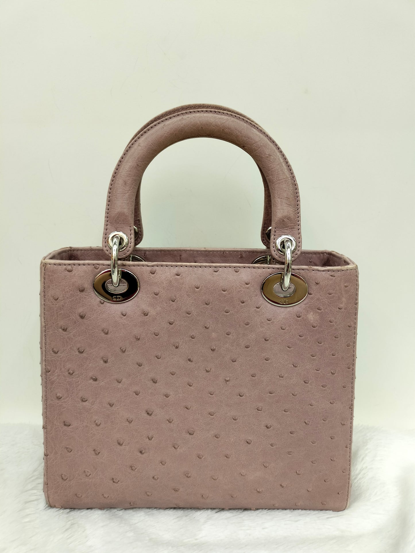 Lady Dior Medium Ostrich Blush Pink SHW 2013