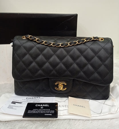 Chanel Jumbo Caviar Black GHW DF #17