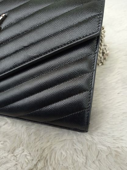 YsL WOC 22 Matelasse Monogramme Grained Black SHW 2018