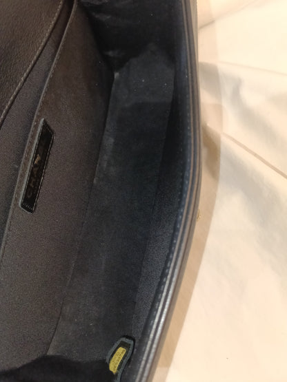 Chanel Boy 25 Crumpled Goatskin Black Gold GHW #26