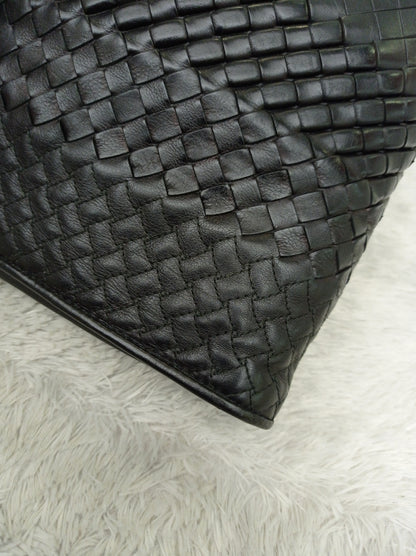 Bottega Veneta Nappa Intreccio Imperatore Zip Clutch Black