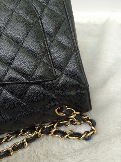 Chanel Maxi Caviar Black GHW DF #14