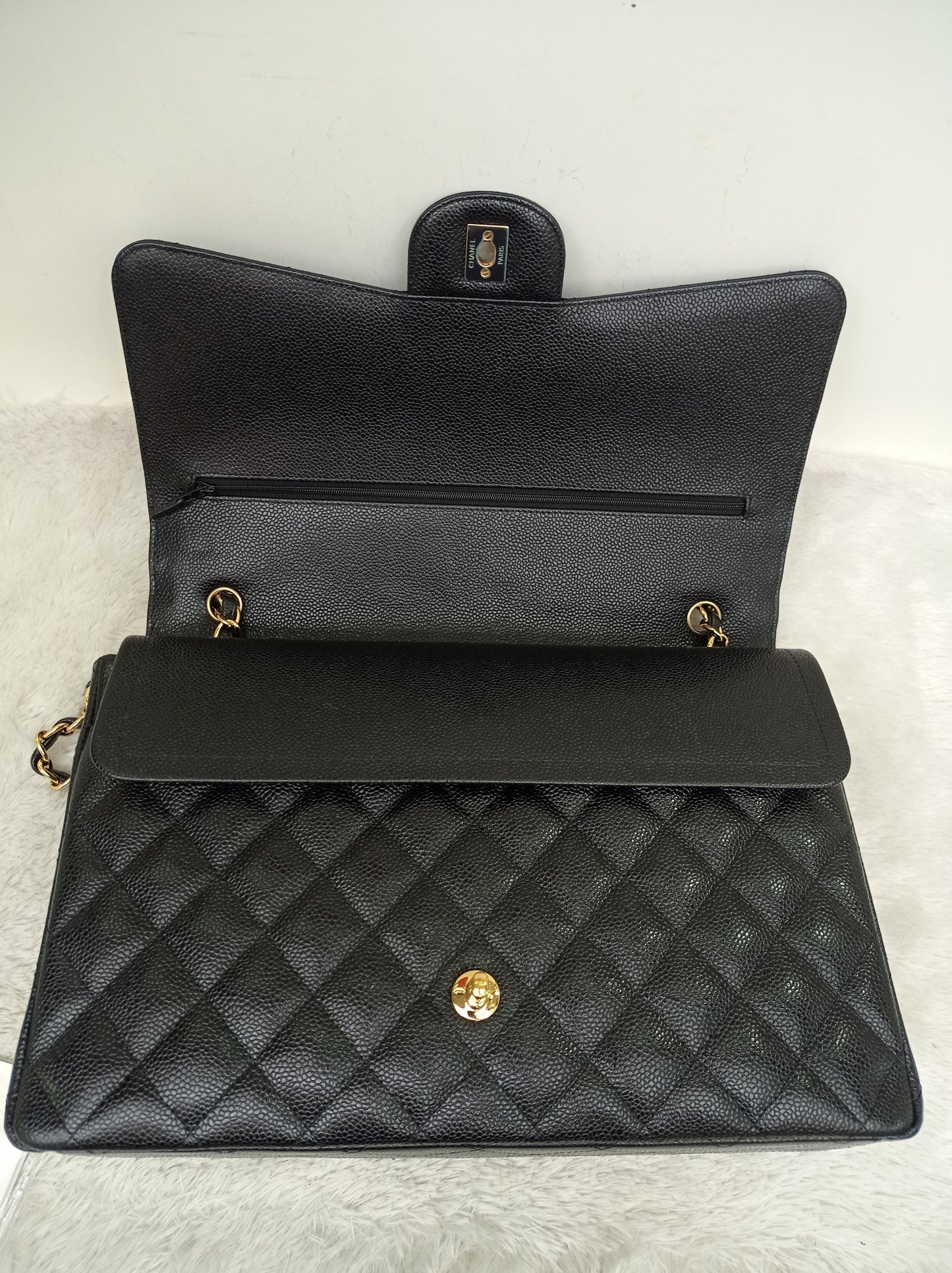 Chanel Maxi Caviar Black GHW DF #24