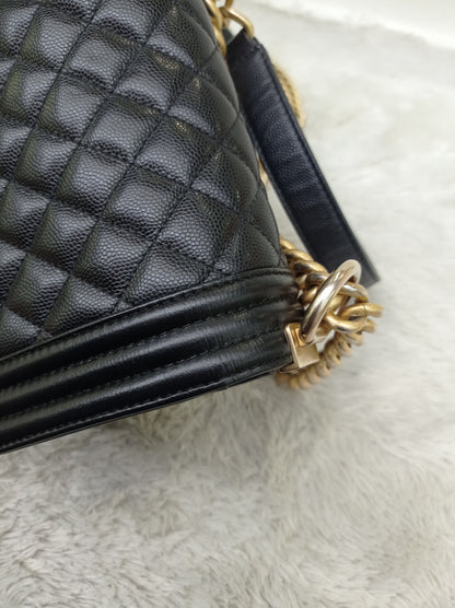 Chanel Boy 20 Caviar Black GHW #28