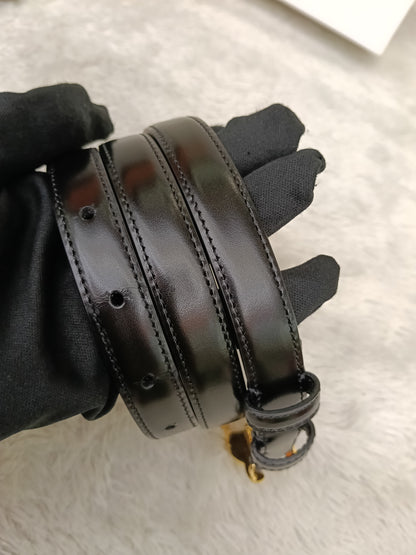 Celine Triomphe Belt Small Elegant Smooth Calfskin Black GHW size 80