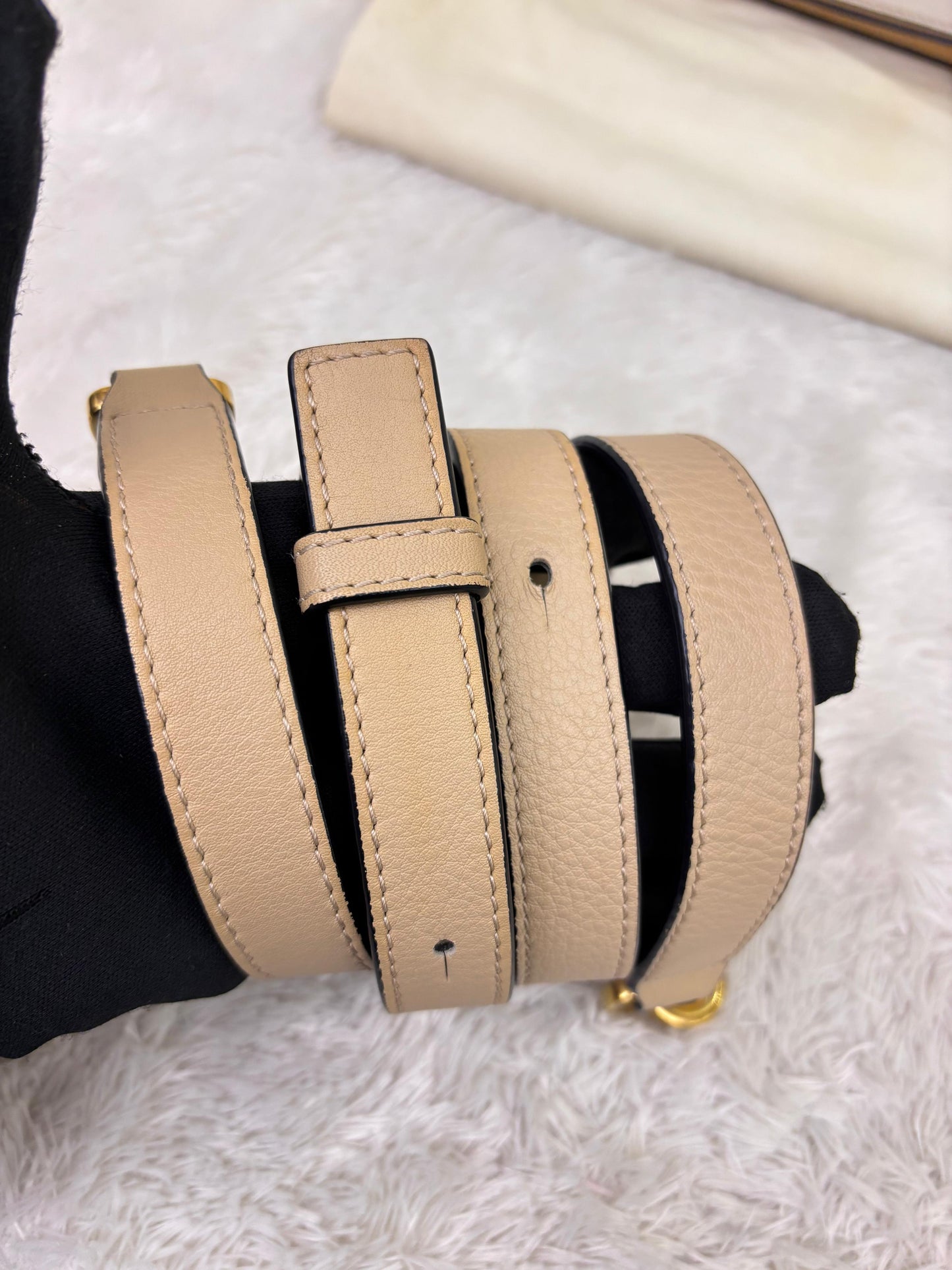 Loewe Puzzle Small Calfskin Dusty Beige Soft White GHW 2022