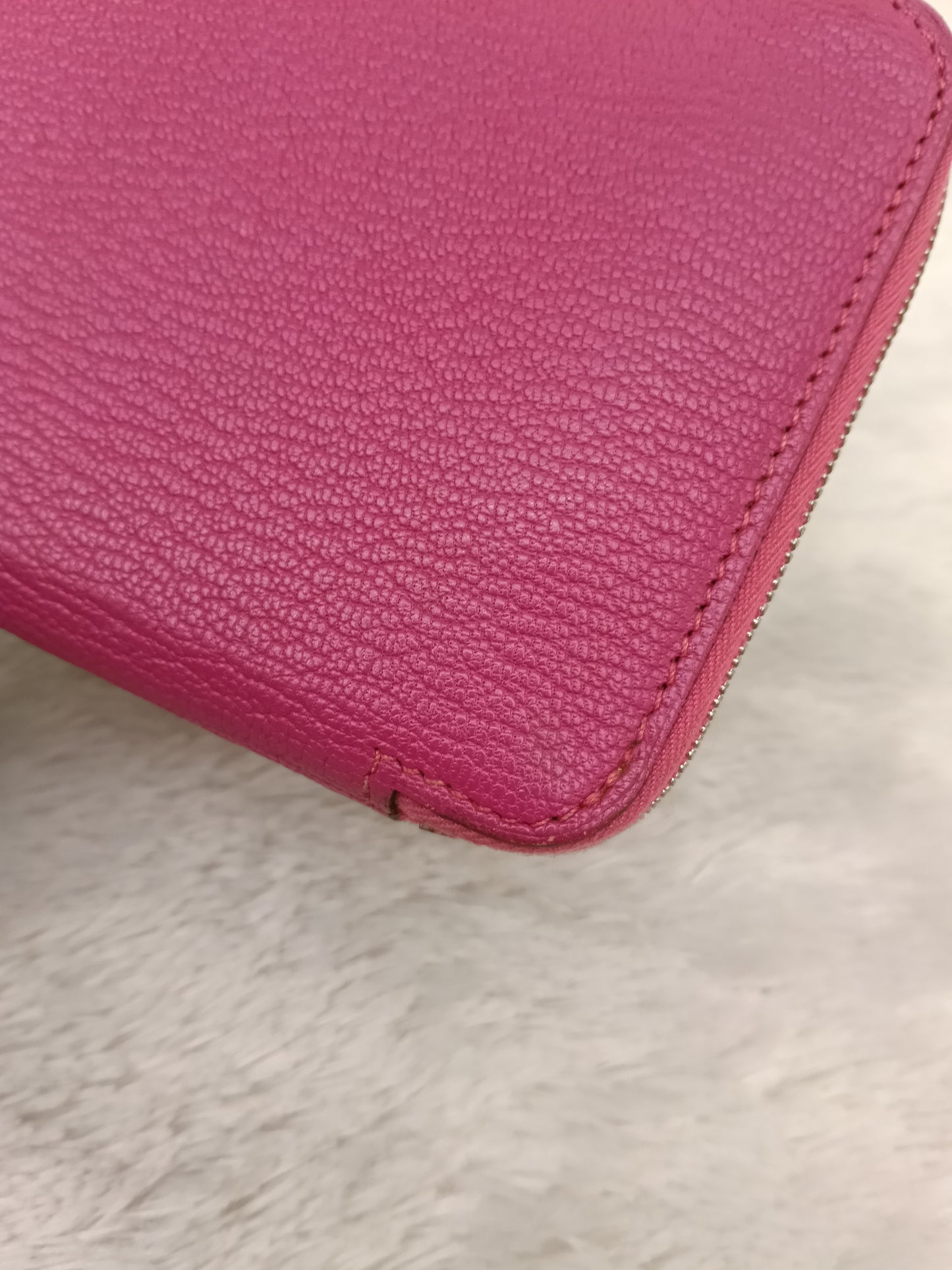 Hermes Azap Long Wallet Chevre Rose Shocking Pink PHW #L square