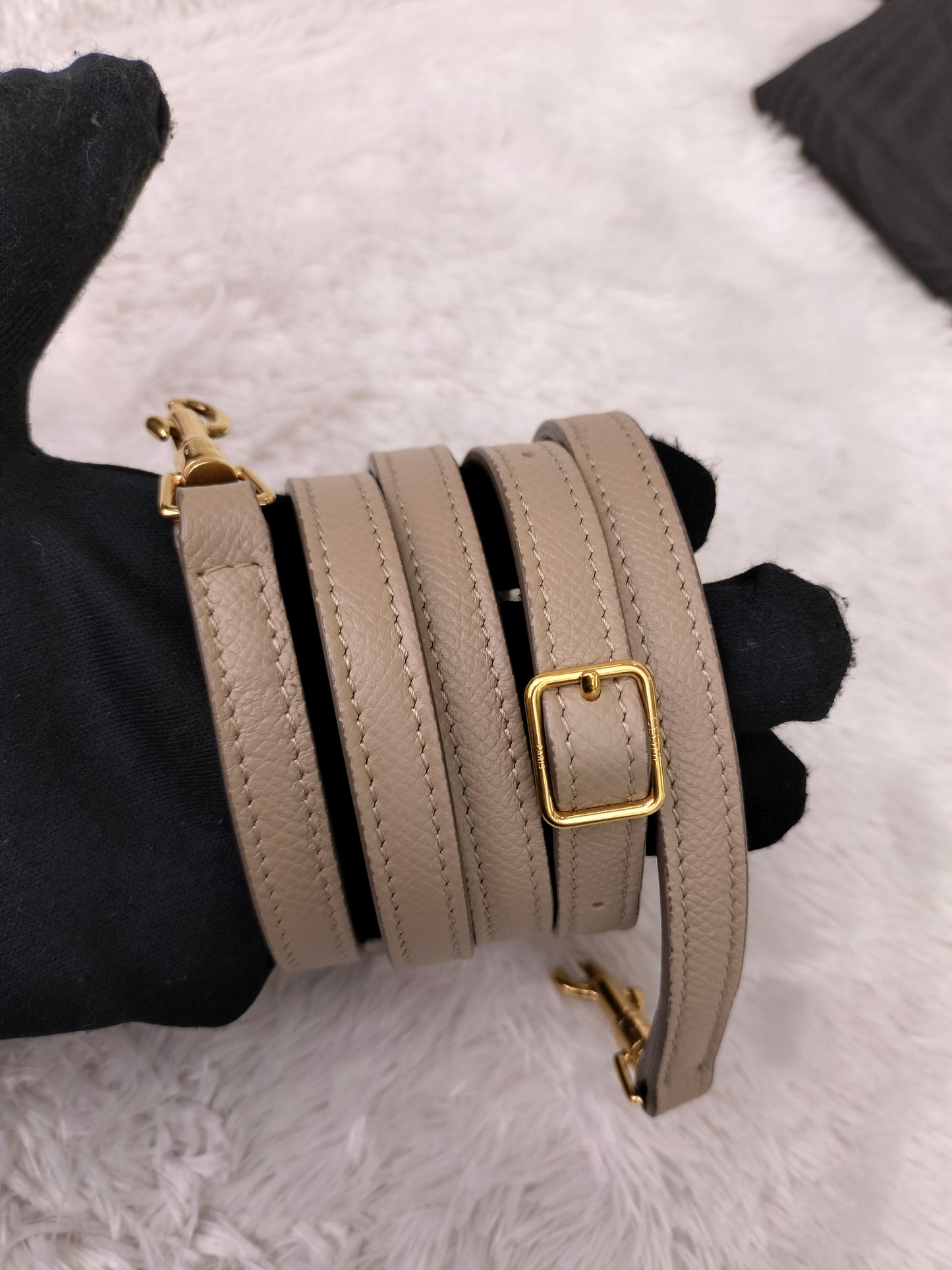 Celine Nano Belt Grained Taupe GHW 2019