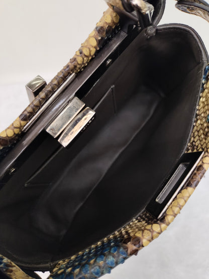 Fendi Peekaboo Mini Python Blue Beige SHW