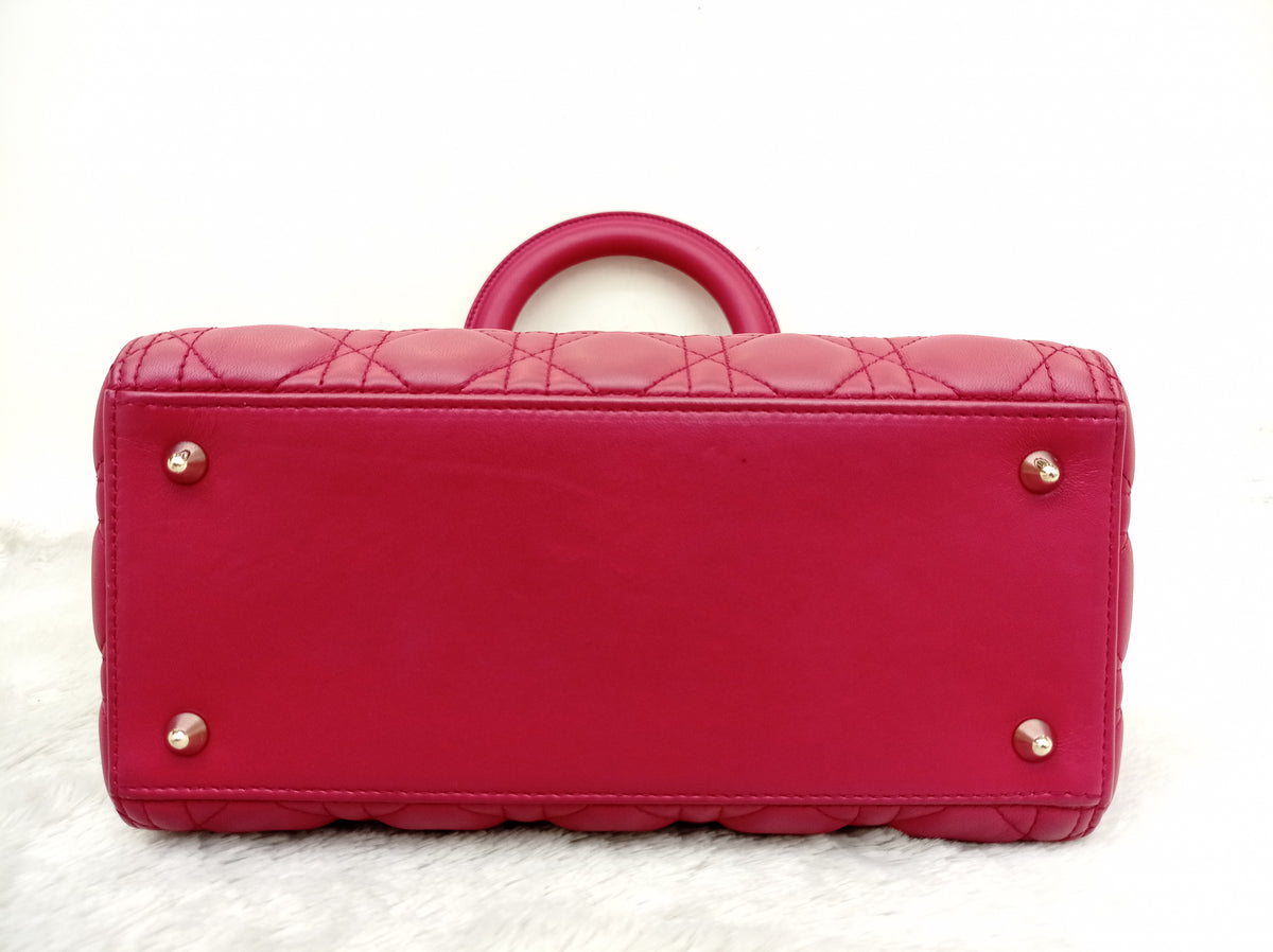 Lady Dior Medium Lamb Burgundy GHW 2020