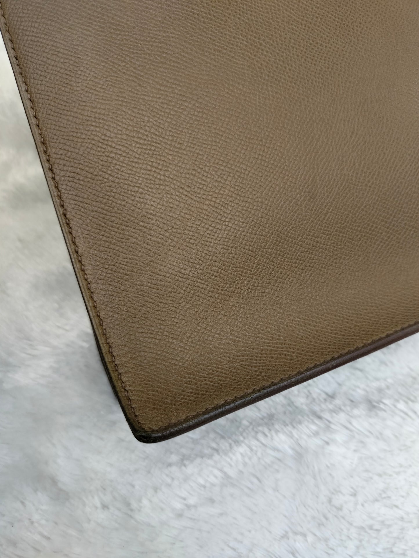 Hermes Kelly Depeches Briefcase Epsom Etoupe PHW #K square