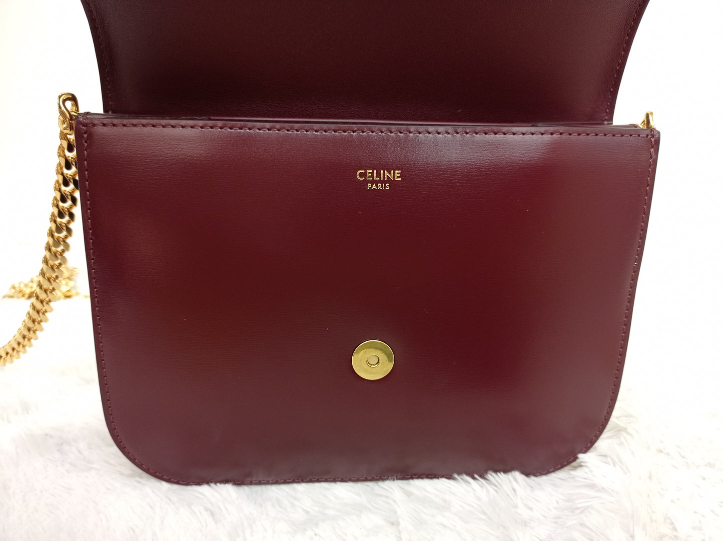Celine Triomphe College Calfskin Dark Burgundy GHW 2023