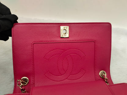 Chanel Mademoiselle Flap Calfskin Dark Pink/Pink GHW #23