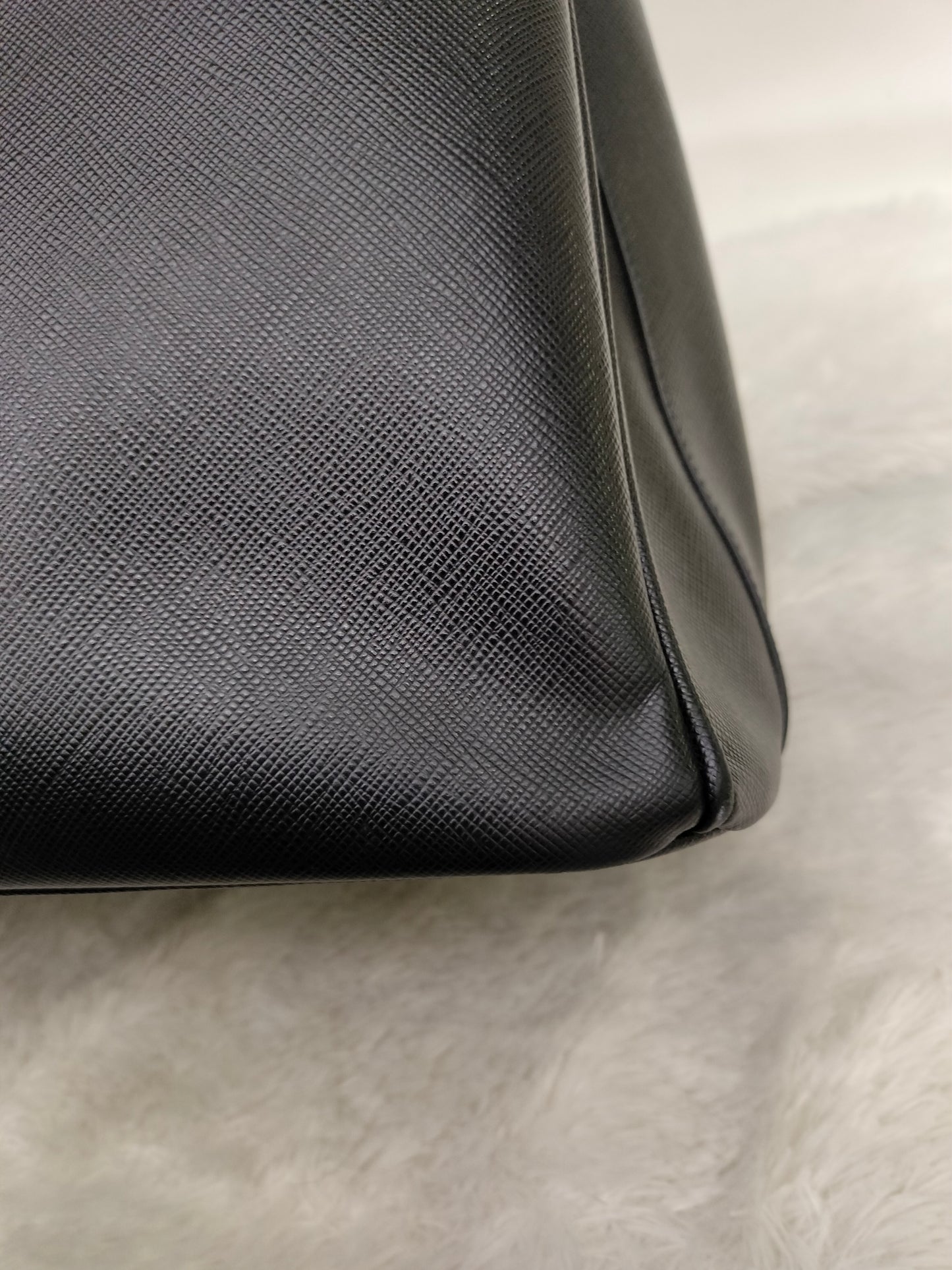 Prada Saffiano Lux Nero 33cm Double Zip GHW