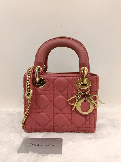 Lady Dior Mini Lamb Pink GHW 2019