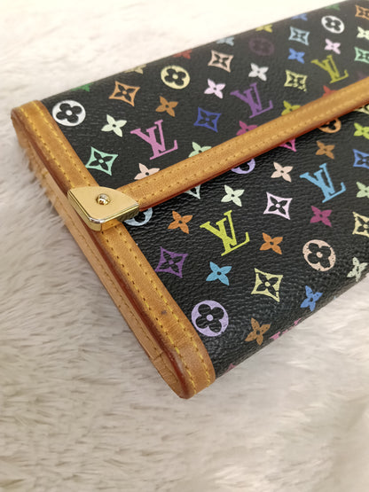 LV Porte Tresor International Wallet Monogram Multicolour Black 2005
