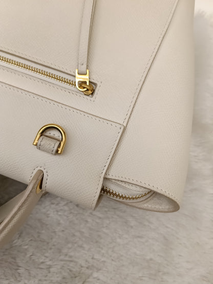 Celine Micro Belt Grained White GHW 2017