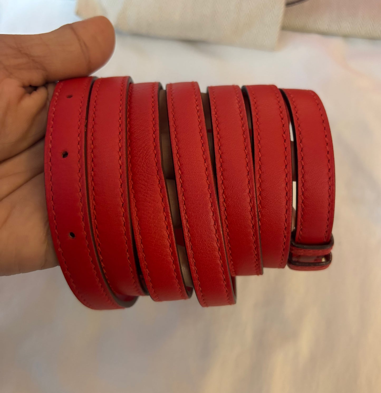 Hermes 2424 Mini Evercolour Swift Rouge De Coeur GHW #Y