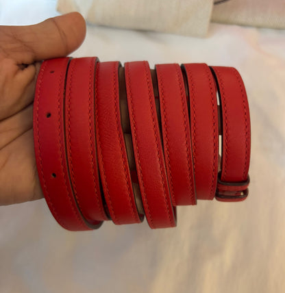 Hermes 2424 Mini Evercolour Swift Rouge De Coeur GHW #Y