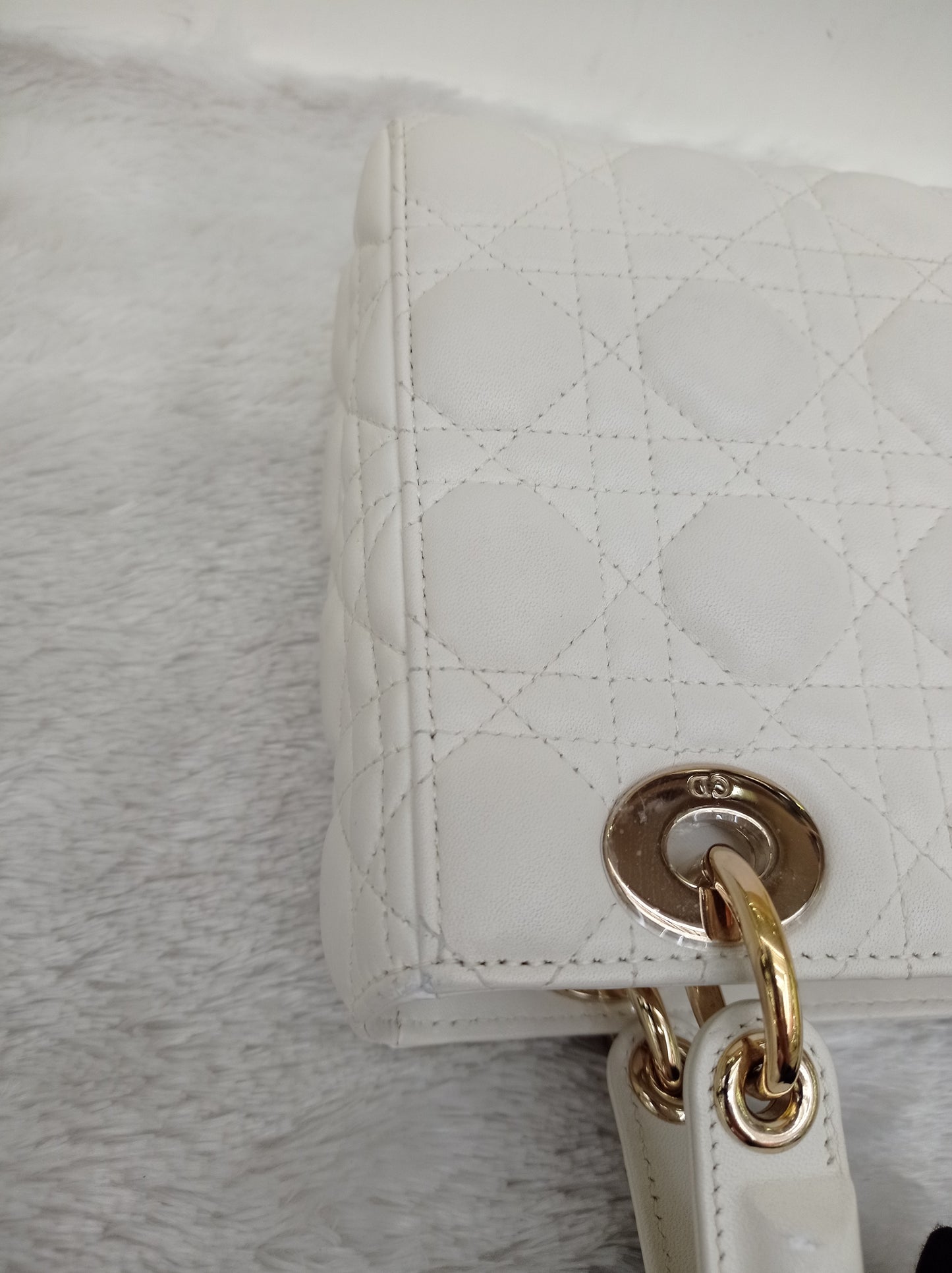 Lady Dior Small Lamb White LGHW 2019