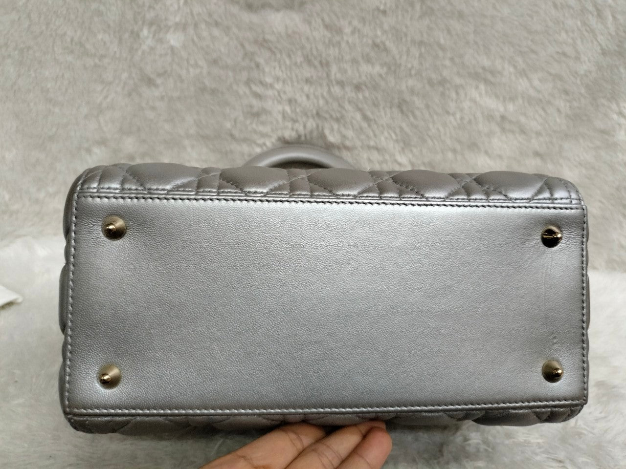 Lady Dior Medium Lamb Grey GHW (Rec 2020)