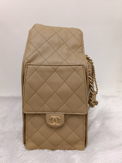 Chanel C25 Medium Caviar Dark Beige GHW (CHIP)
