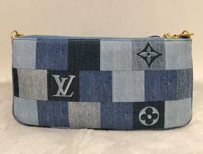 LV Multi Pochette Accessories Monogram Denim Blue Rouge 2019