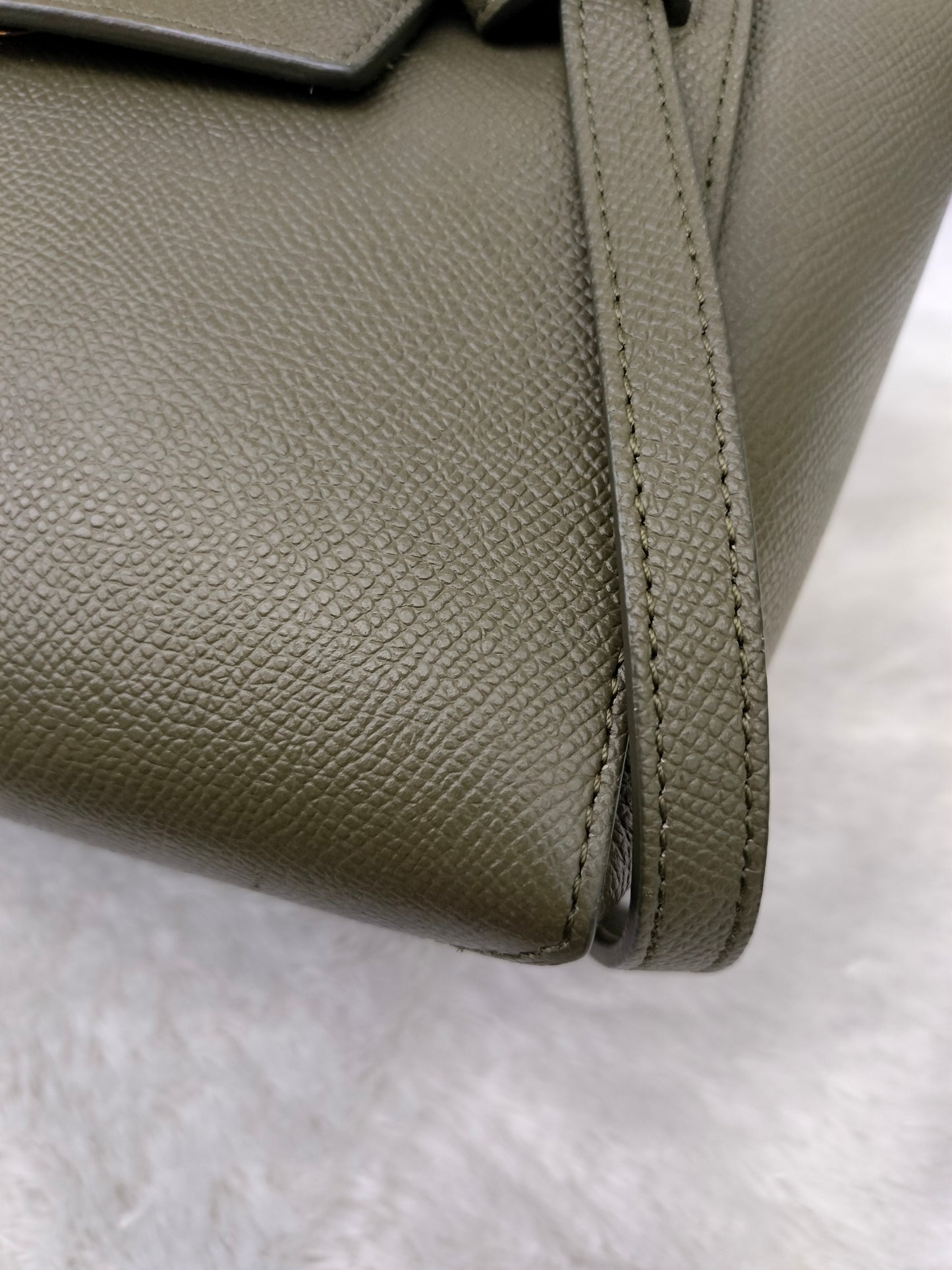 Celine Nano Belt Grained Green Army GHW 2019