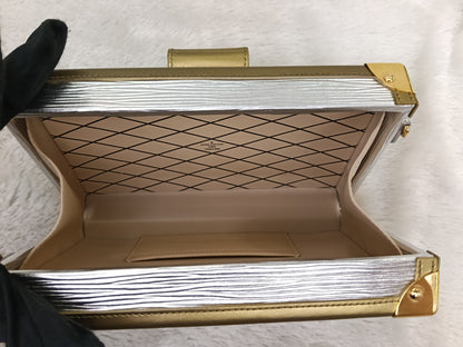 LV Petite Malle Epi Metallic Silver Gold 2017