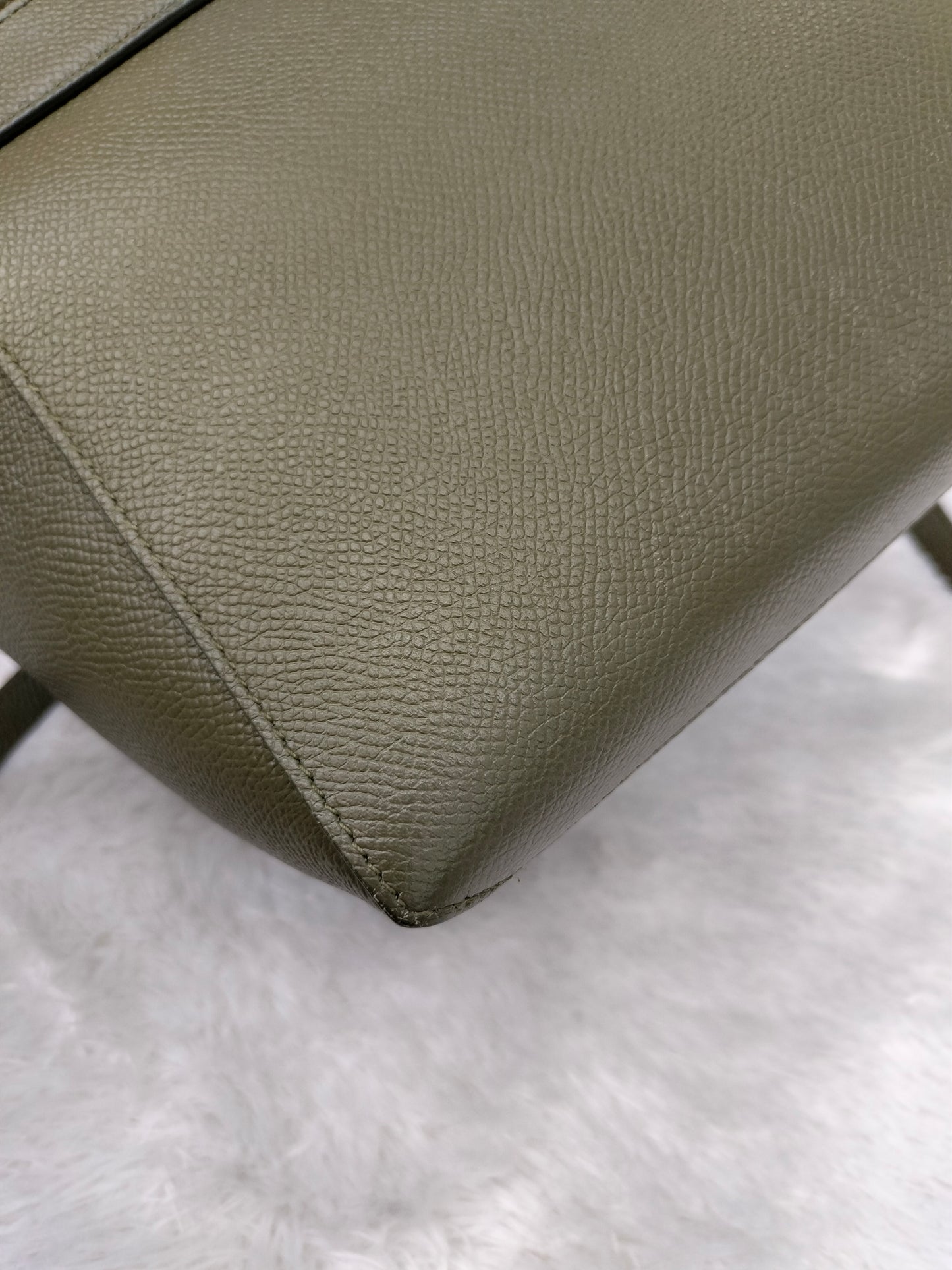 Celine Nano Belt Grained Green Army GHW 2019