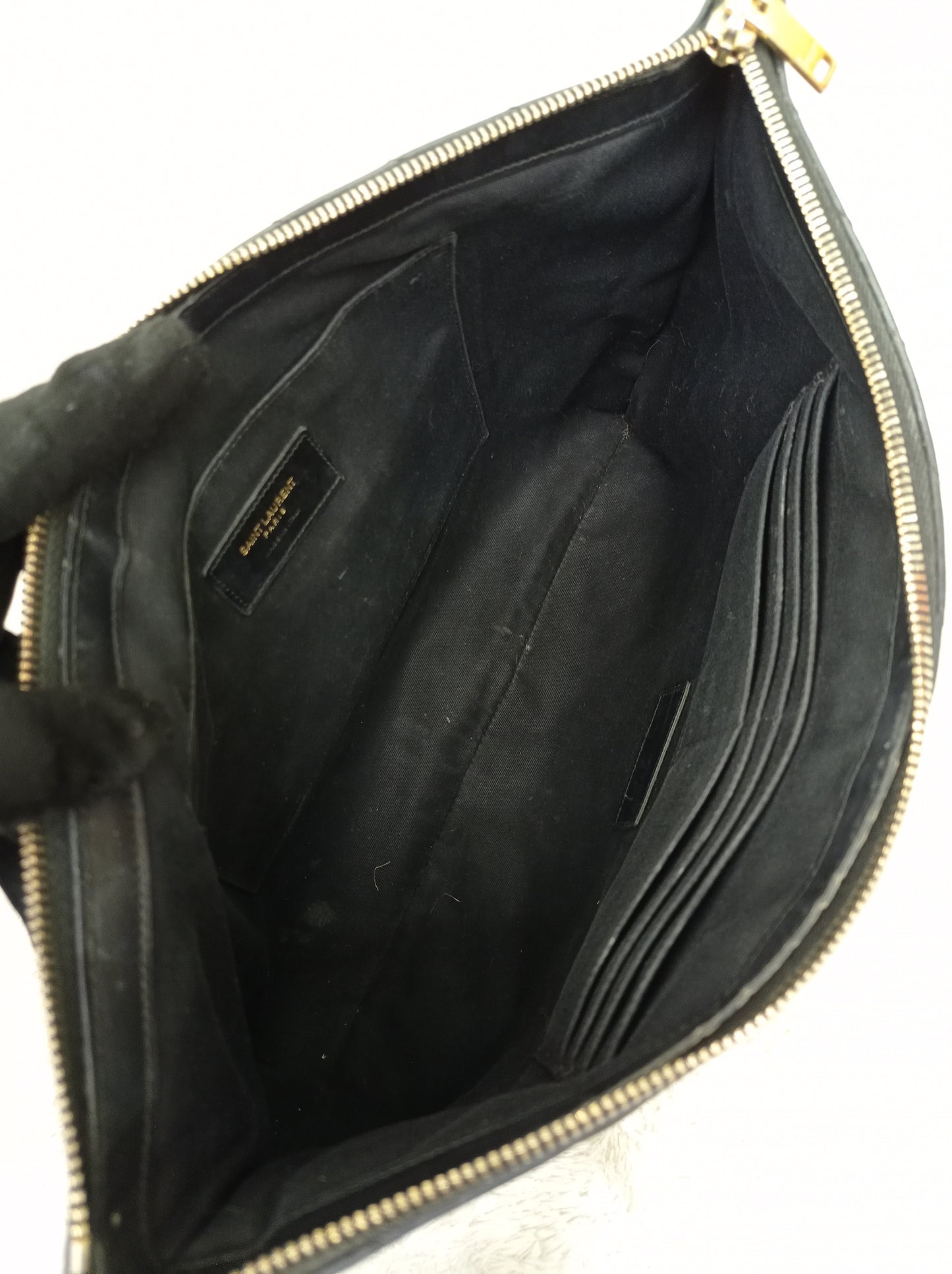 YsL Tablet Pouch Matelasse Monogram Cassandre Calfskin Black GHW 2016