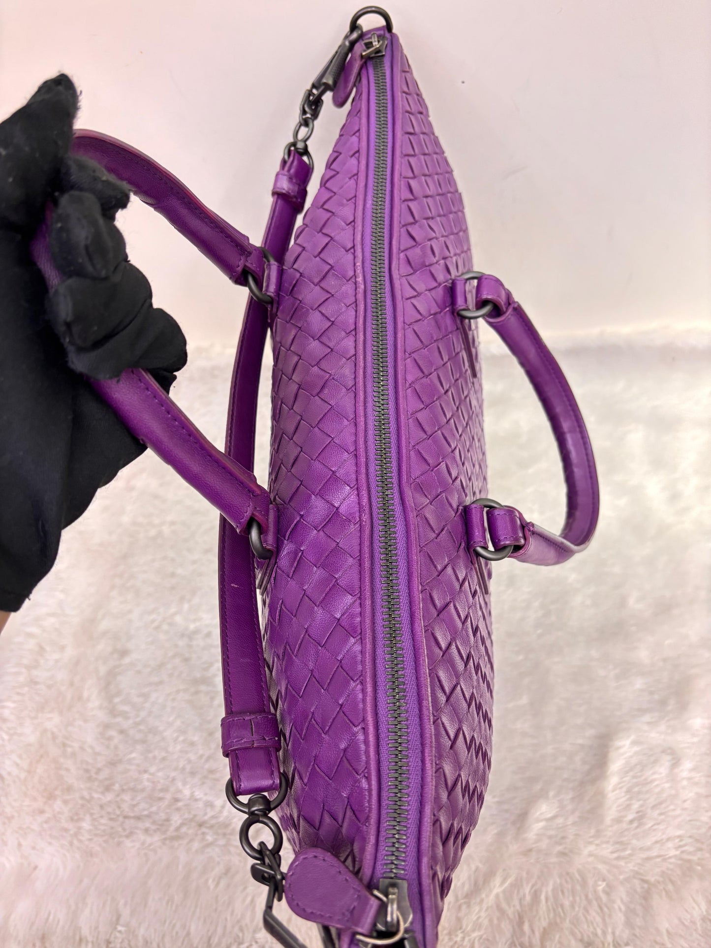 Bottega Veneta Convertible Intrecciato Medium 3 Ways Purple RHW
