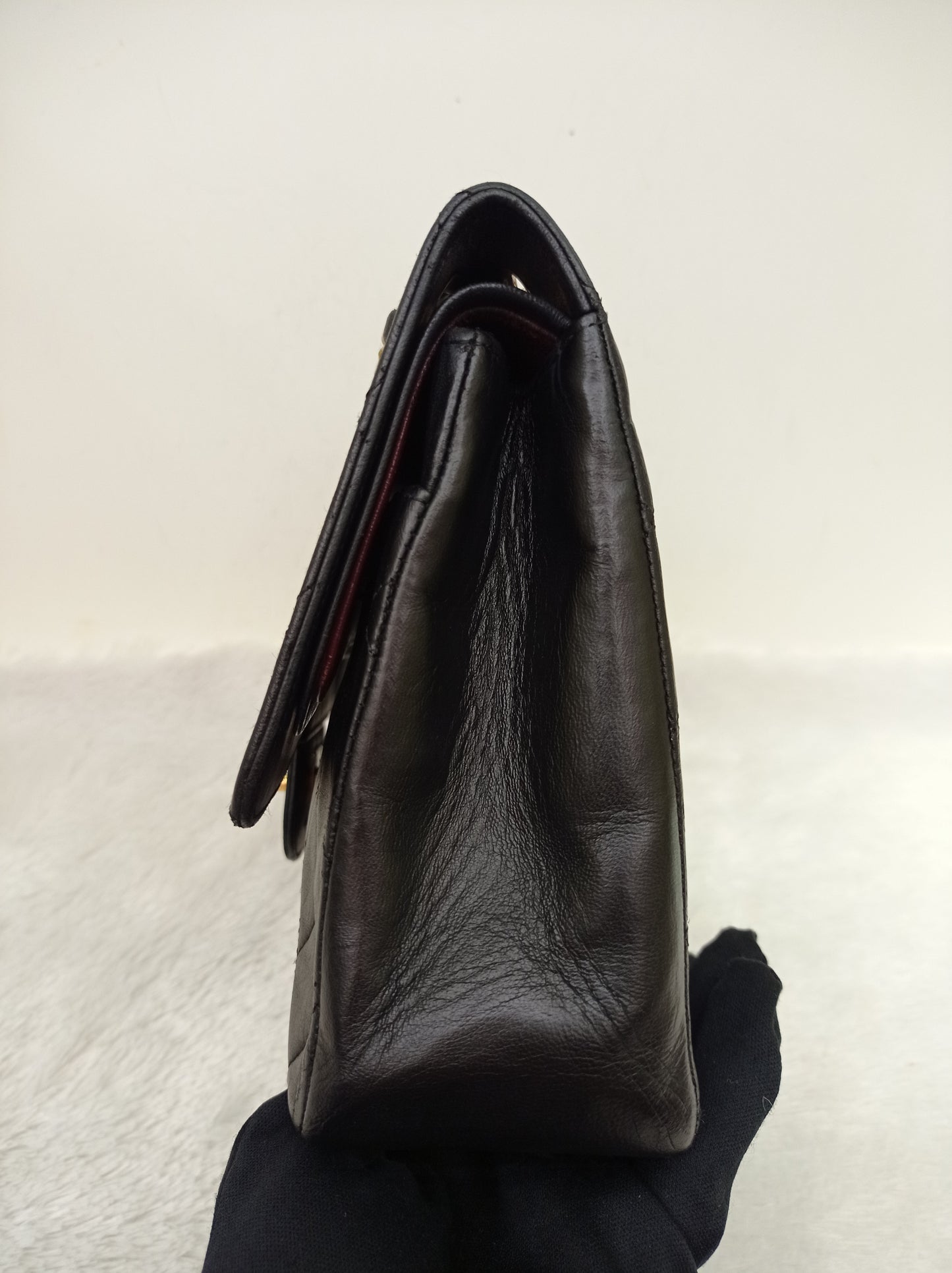 Chanel Medium Lamb Black Vintage GHW DF #0