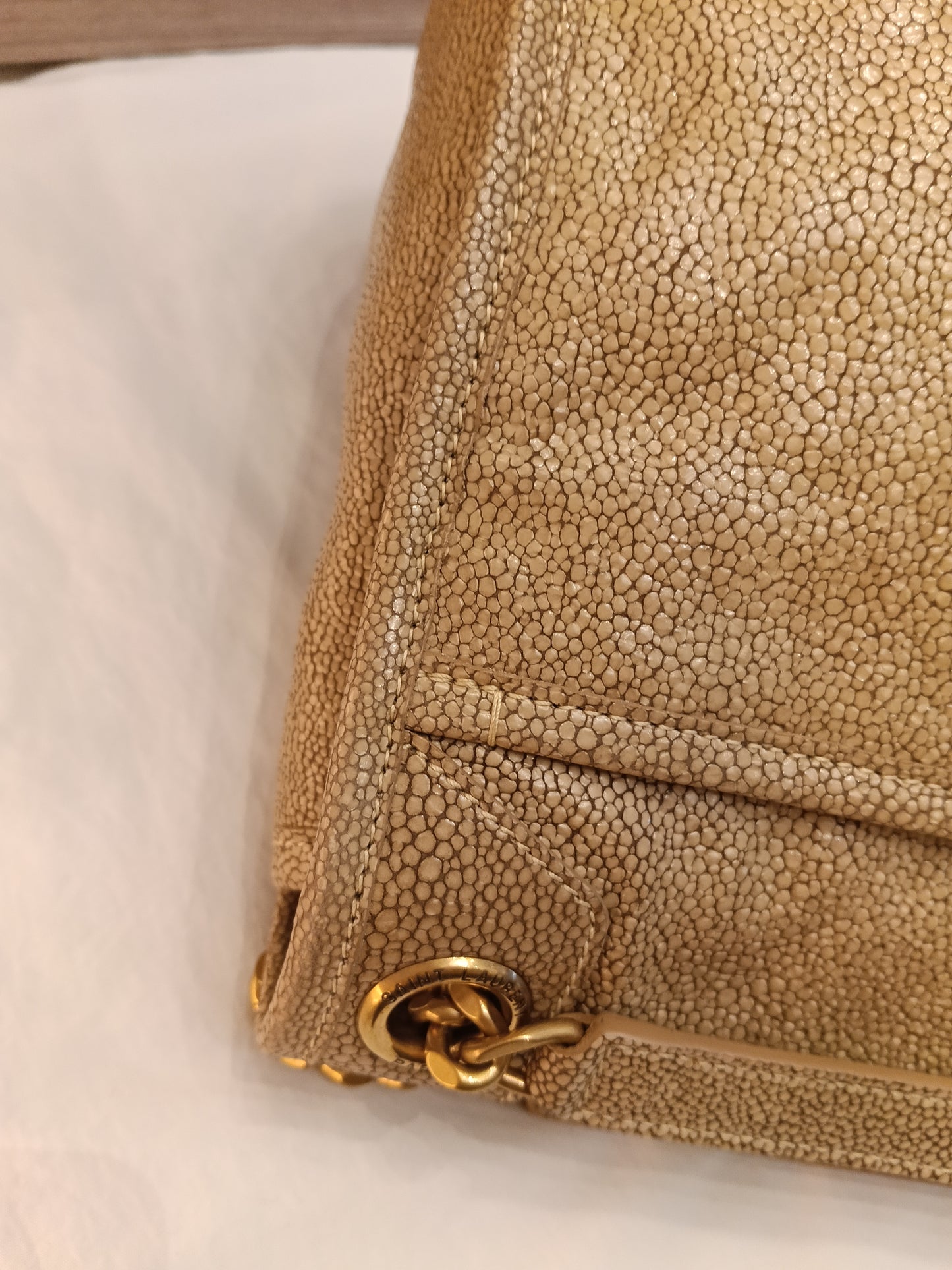 YsL Niki Medium Stingray Embossed Beige GHW 2019