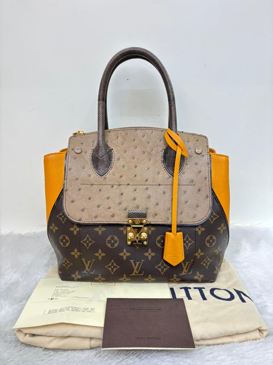 LV Majestueux PM Monogram Exotique Ostrich Lizard Ocre 2013