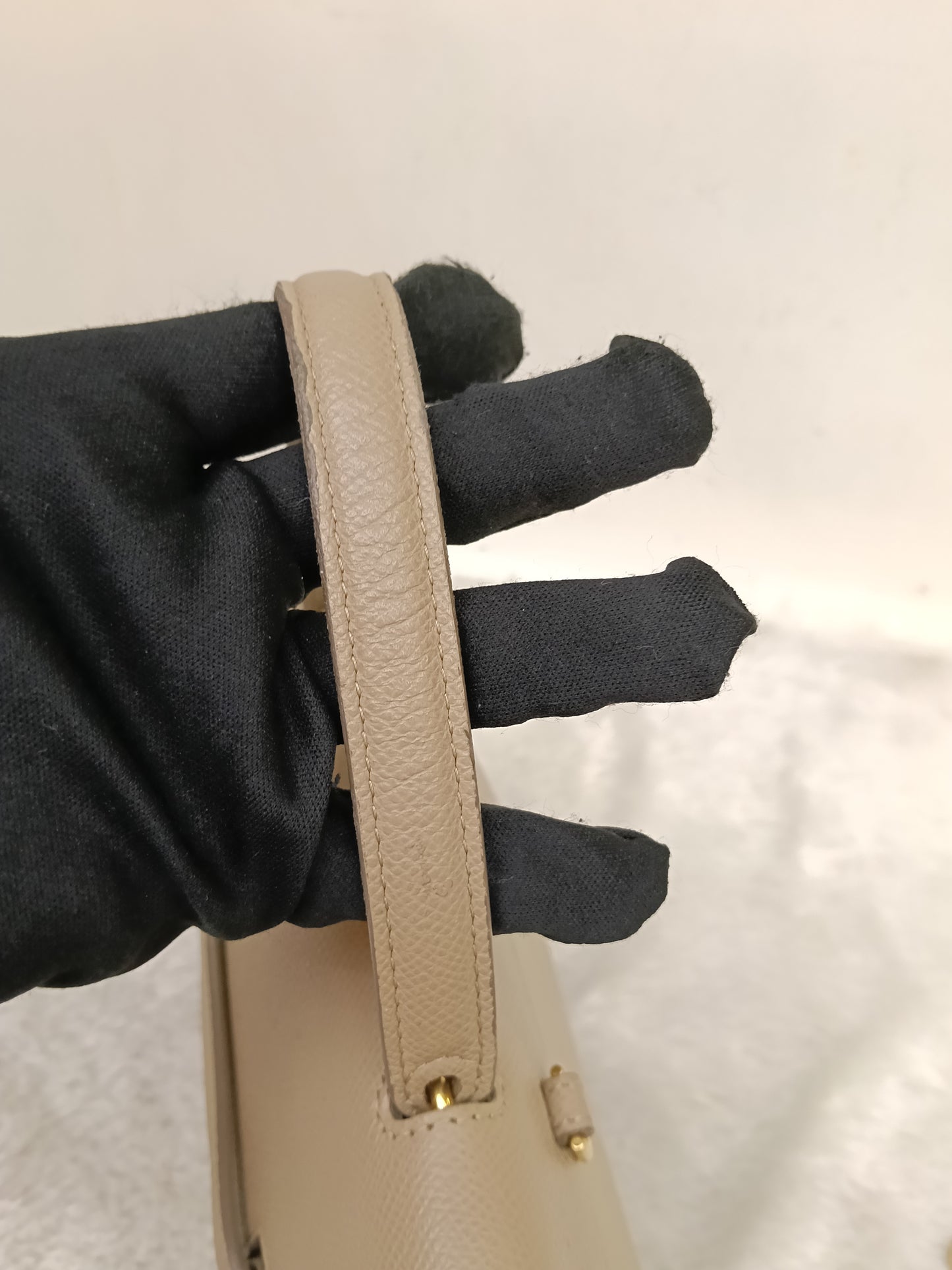Celine Nano Belt Grained Light Taupe GHW 2018
