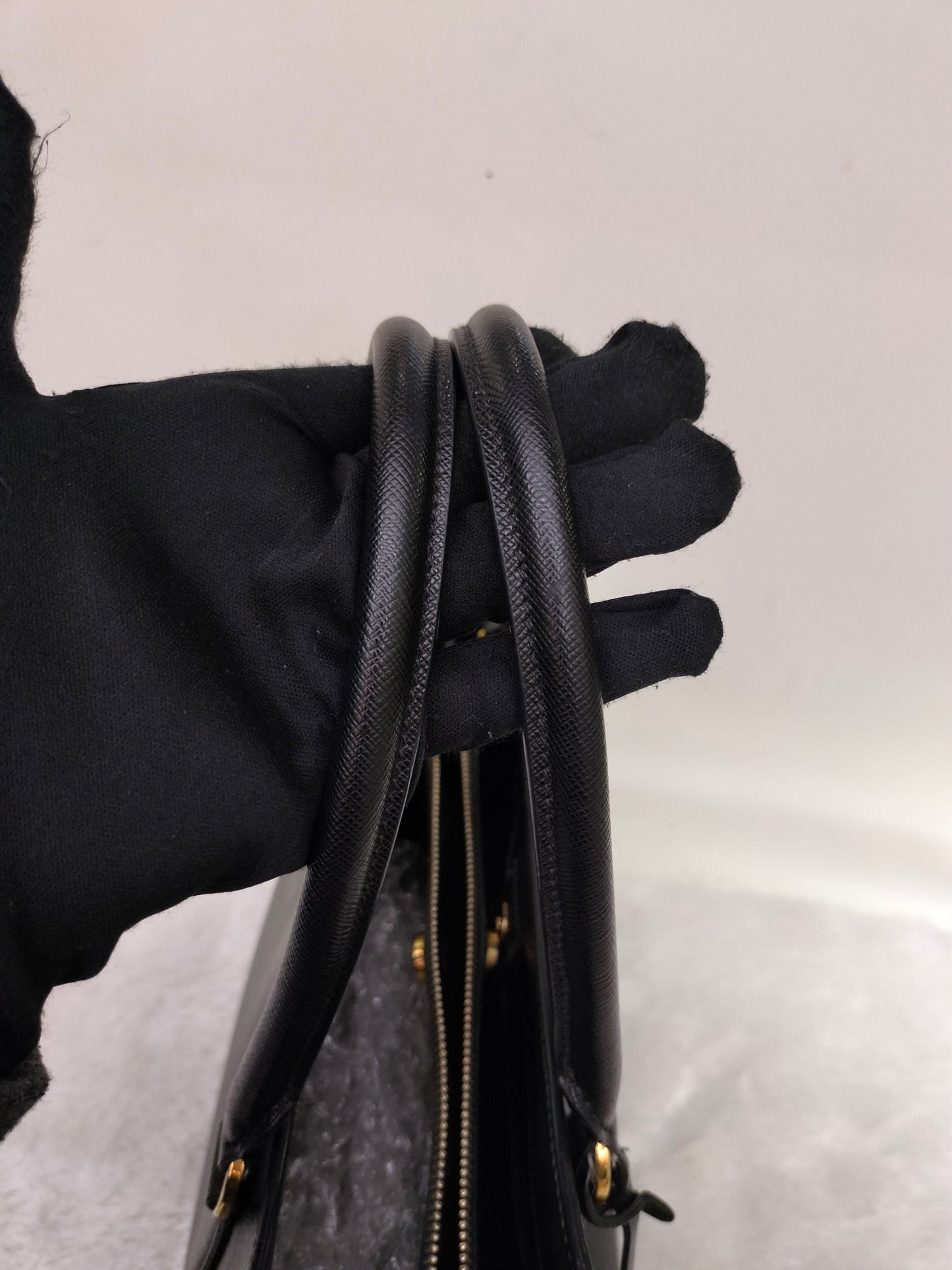Prada Saffiano Lux Nero 33cm Double Zip GHW