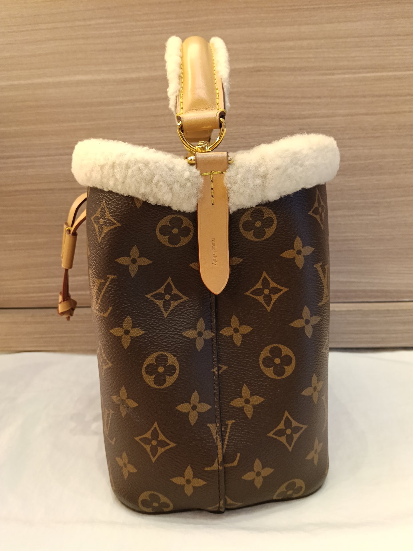 LV Neo Noe BB Monogram Shearling Cozygram 2023 (CHIP)
