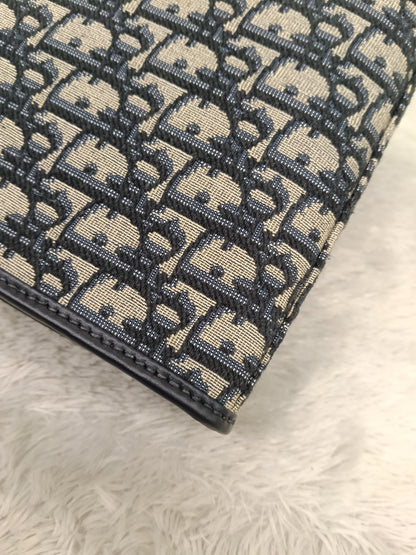 Dior Pouch Clutch Montaigne Oblique Navy GHW 2023
