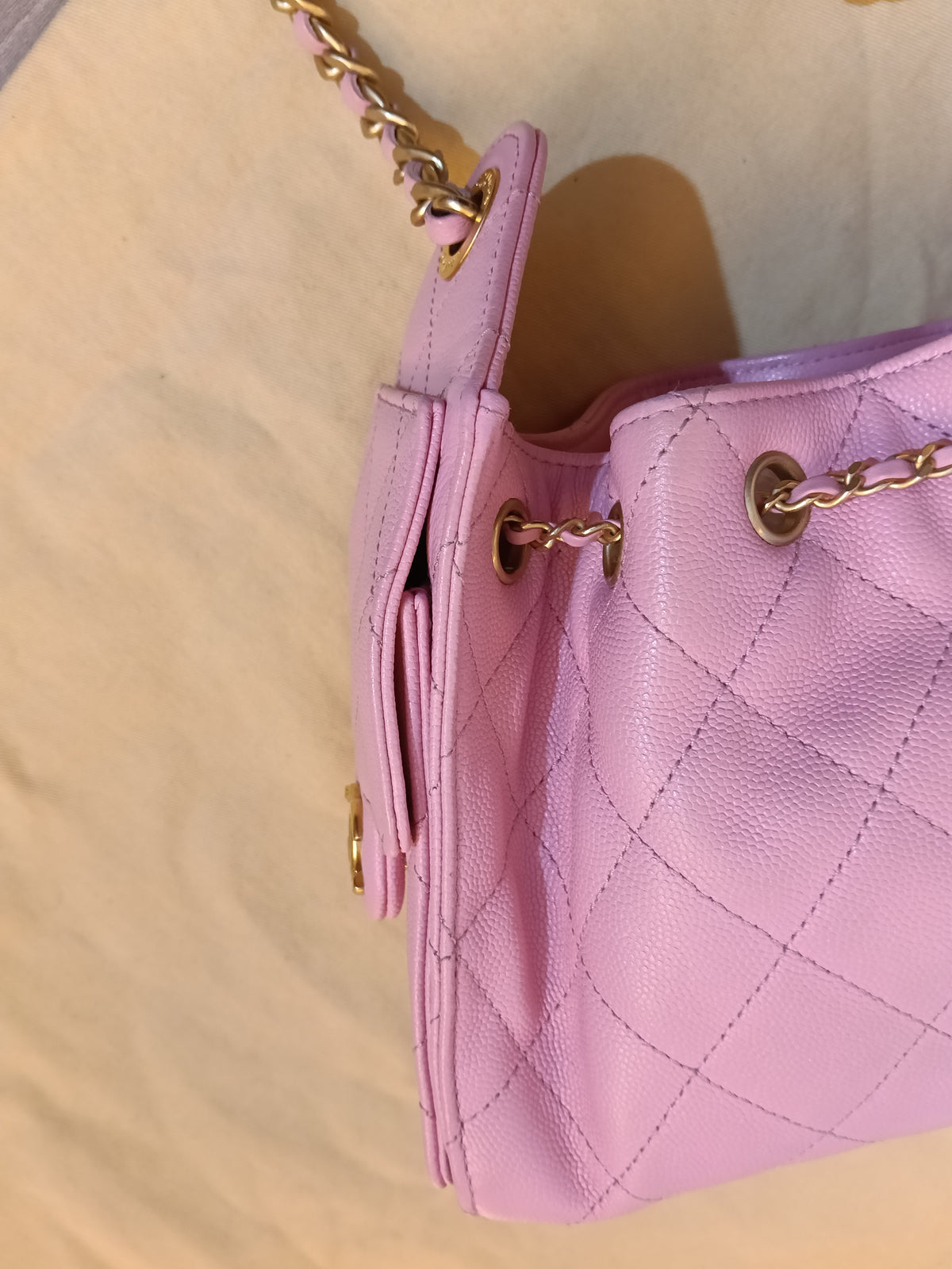 Chanel C25 Mini Caviar Pink Barbie GHW (CHIP)