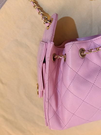 Chanel C25 Mini Caviar Pink Barbie GHW (CHIP)