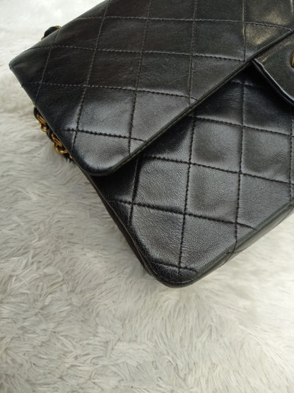 Chanel Medium Lamb Black Vintage GHW DF #2