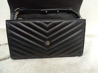 YsL WOC 22 Matelasse Monogramme Grained Black SHW 2018