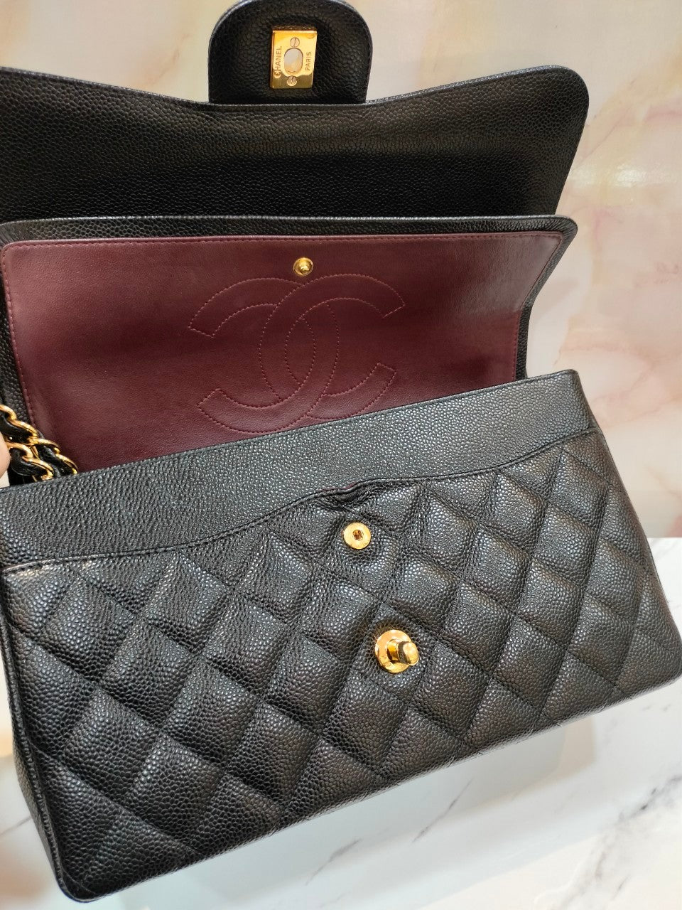 Chanel Jumbo Caviar Black GHW DF #20