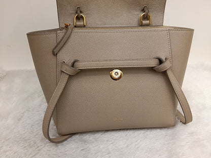 Celine Nano Belt Grained Light Taupe GHW 2018
