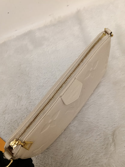 LV Multi Pochette Accecories NV Monogram Empreinte Creme Beige (CHIP)