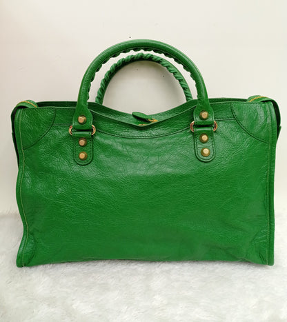 Balenciaga Reguler City Classic Giant Green GHW 2015